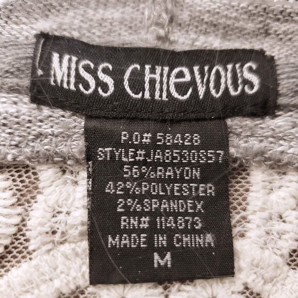 Miss Chievous Hoodie Womens M Gray Lace Crochet Back Pockets Casual Athleisure - Picture 11 of 13